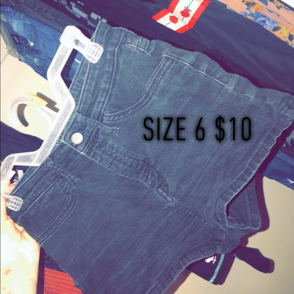 black jean shorts